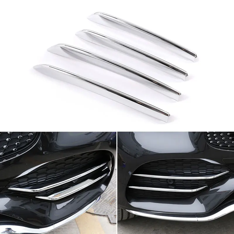 

For Mercedes Benz GLC Class X253 2020 Car Front Fog Light Decor Strips Air Intake Grille Cover Trim Accessories ABS Chrome