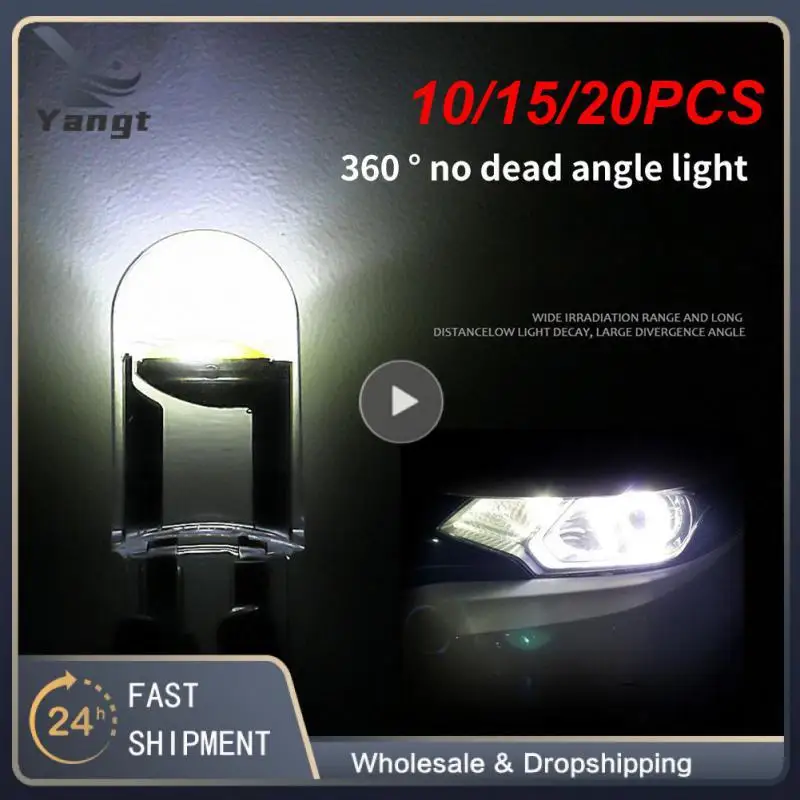 

10/15/20PCS Durable Cob Car Light Bulb Universal Superbright Car Light T10 Width Light Led License Plate Light