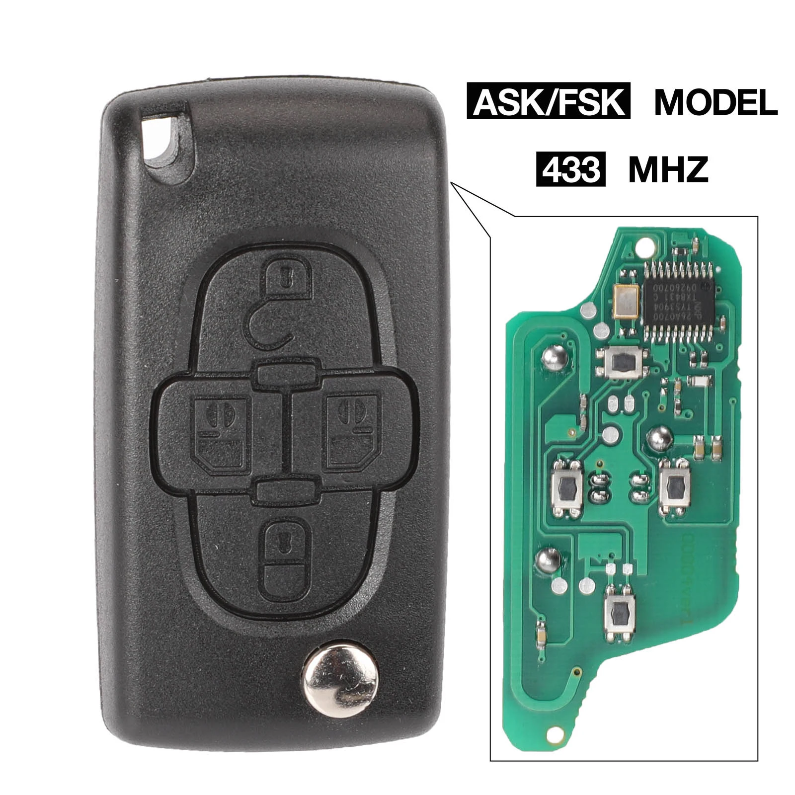 Kutery ASK/FSK 433Mhz 4 кнопки Flip Floding Remote Key Fob управление для Peugeot 1007 для Citroen C8 VA2/HU82 Blade CE0523 Kutery ASK/FSK 433Mhz 4 кнопки Flip Floding Remote Key Fob управление для Peugeot 1007 для Citroen C8 VA2/HU82 Blade CE0523