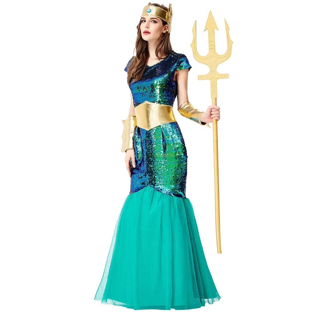 Взрослый женский костюм королевы костюмы морской сирены фантазия Хэллоуин Пурим