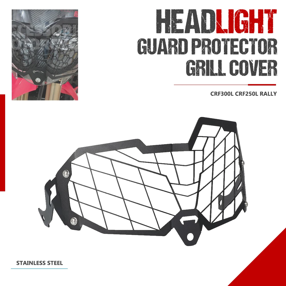 

For Honda CRF 250L 300L CRF300L CRF250L Rally 2017-2023 Motorcycle Accessories Headlight Head Light Guard Protector Grille Cover