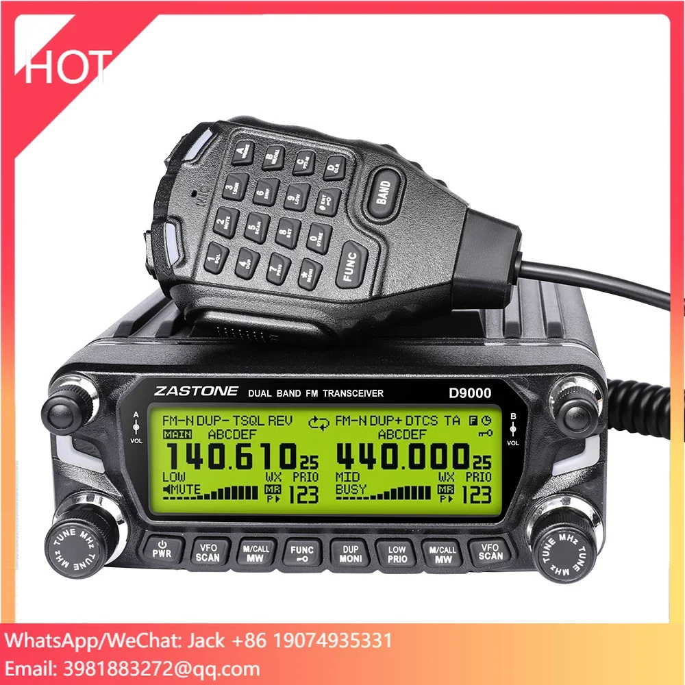Фото 2023 Zastone D9000 50W Автомобильная рация 50 км, двухдиапазонная (U/V) мобильная радиостанция, КВ-трансивер, CB-радиостанция 136-174 МГц 400-520 МГц №1