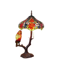 luxury tiffany table lamp living room bar restaurant vintage parrot fancy flowers standing night light d31101
