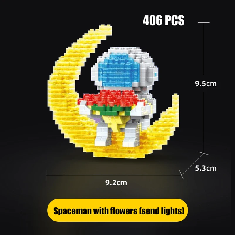 1588 шт. мини-микро-ракетка Строительные кирпичи для астронавтов строительные