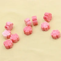 zfsilver fashion resin plum blossom coral pink color loose beads for diy charms elegants necklaces bracelets earrings jewelry
