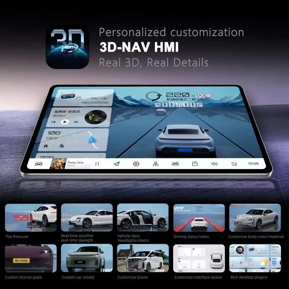 Фото Автомагнитола TS18 TS20 TS105 7870 Universal 9 10 дюймов QLED 2K с Android 13, мультимедийный видеоплеер, Carplay, DSP, DTS, 2DIN №5