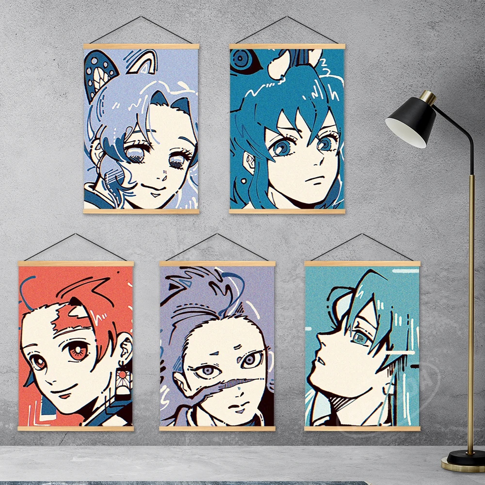 

Wall Art Demon Slayer Modular Wooden Hanging Anime Paintings Pictures Rengoku Kyoujurou Hd Prints Poster Canvas Home Decoration