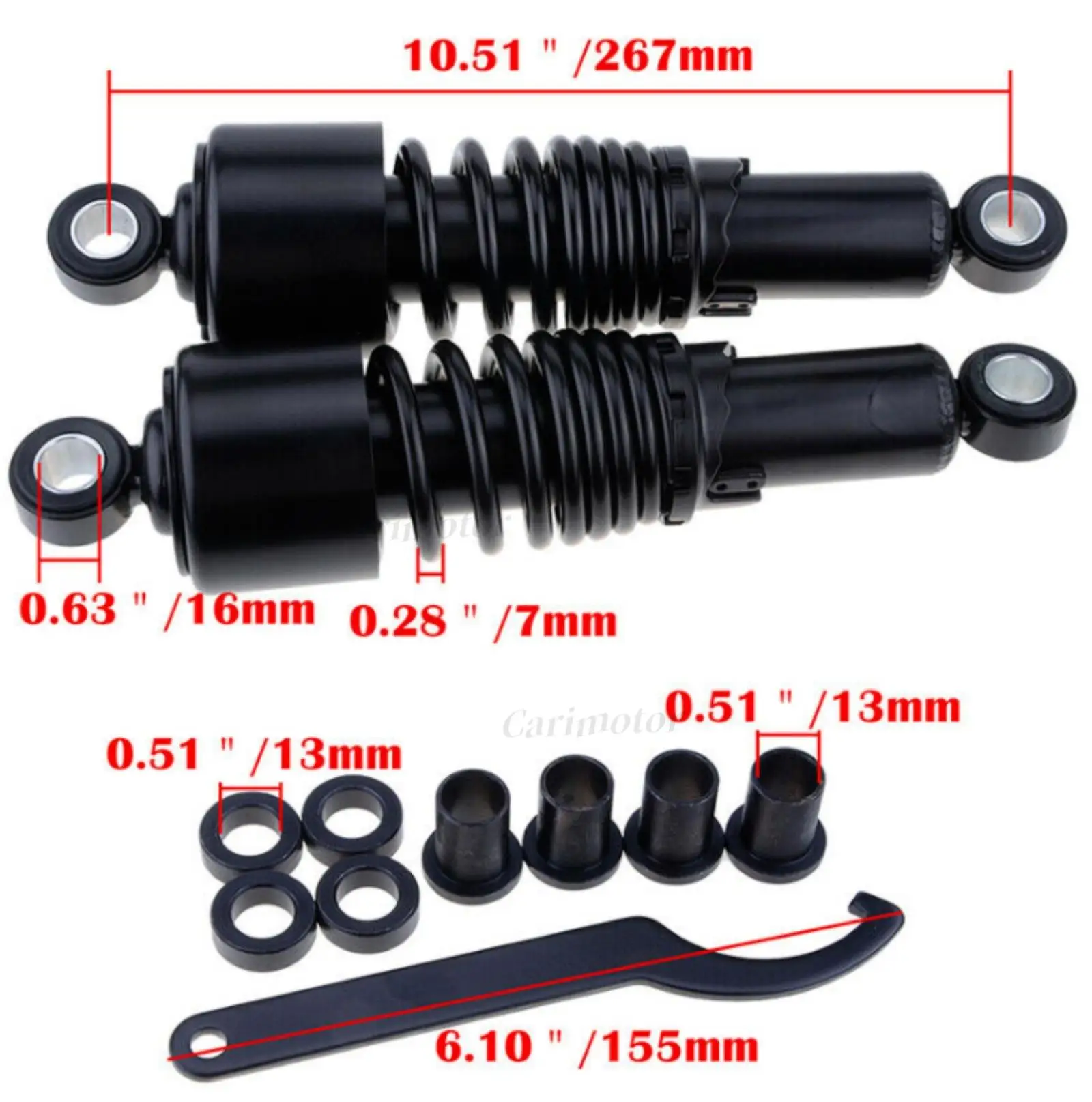 Черный задний амортизатор для мотоцикла 10 5 дюйма 267 мм Harley Davidson Sportster 883 1200