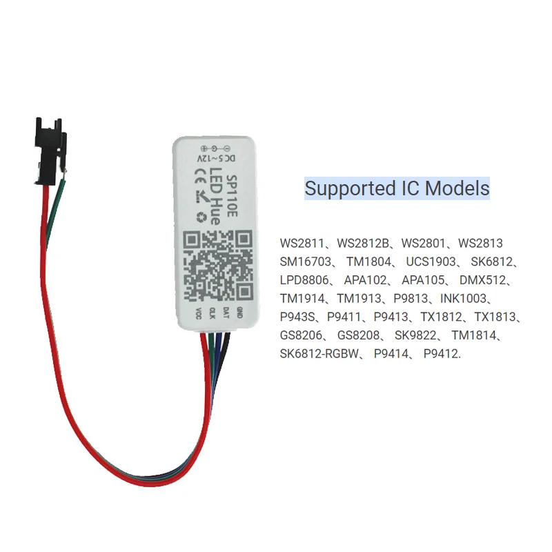 Модифицируемый светодиодный Bluetooth регулятор яркости SP110E постоянный ток 5-12 В 1024