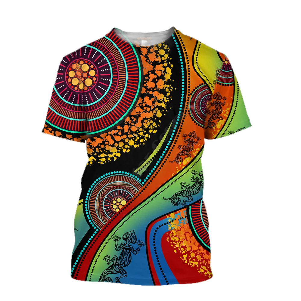 

Australian Indigenous Purple Sun Lizard Harajuku 3D Printed T-shirt Men's and Women's Summer Leisure Short Sleeve Men's Top