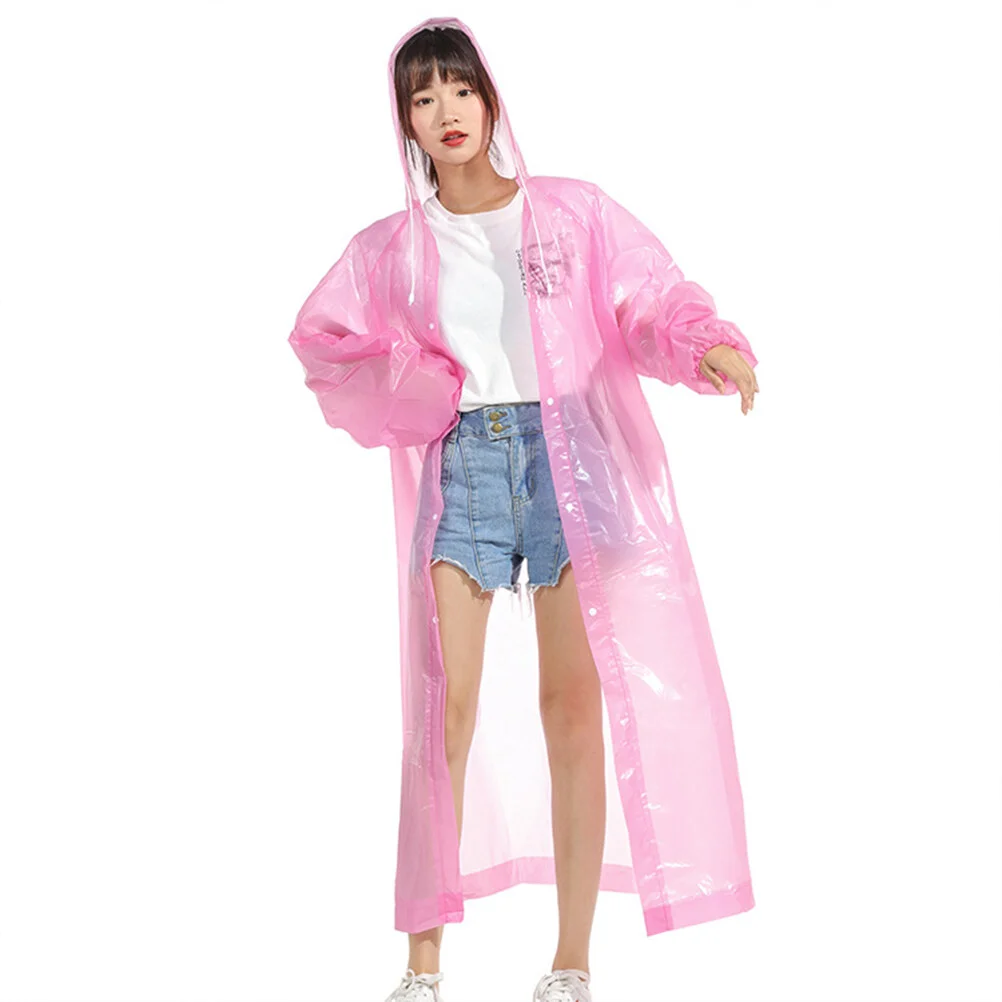

2 PCS Disposable Rain Poncho Adult Non-disposable Poncho Aldult Hood Men Women