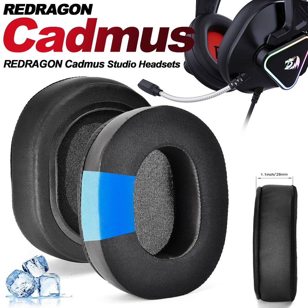 Фото Подушечки для наушников для Redragon H370 Cadmus, сменные подушечки для наушников, наушники, мягкая ткань, чехлы для памяти, губка №1