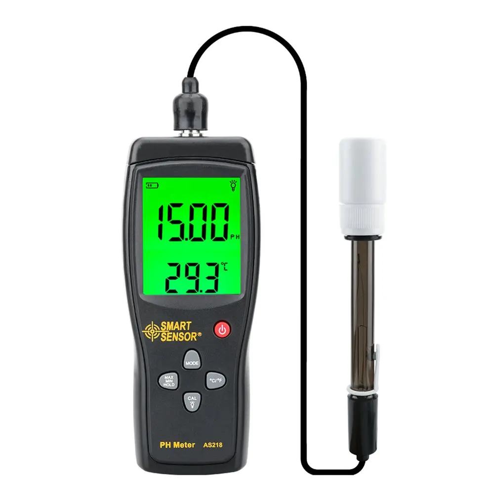 

Smart Sensor AS218 Digital PH Meter 0.00 ~ 14.00pH Soil PH Tester Water PH Acidity LCD Display Liquid PH Meter