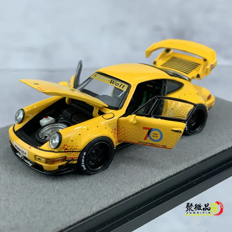 

PGM 1:64 Porsche 964RWB 911 Wide Body 70th Anniversary Special Edition Alloy Full Open Car Model Ornament Gift