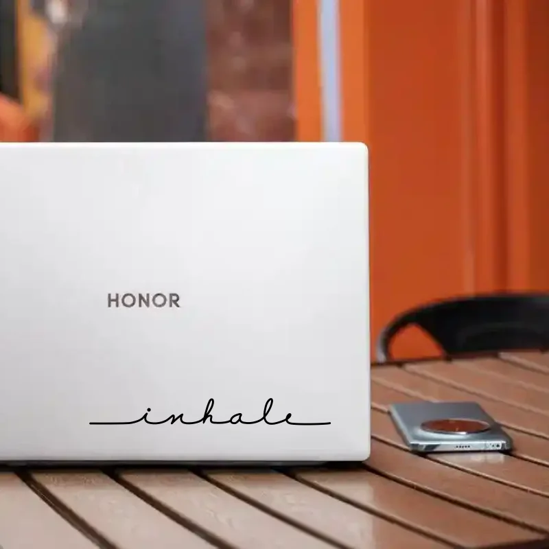 Наклейка вдох наклейка для ноутбука мотивационные цитаты наклейки на стены