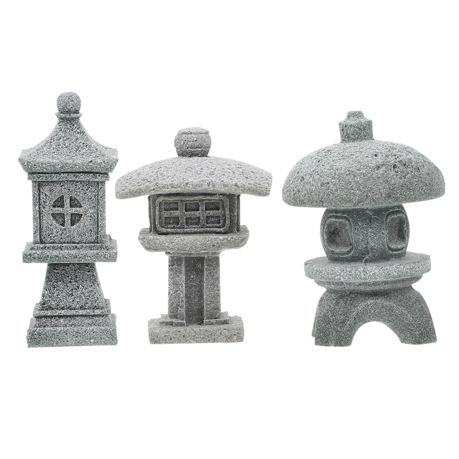 

3 Pcs Simulation Landscape Furnishing Articles Bonsai Decor Pagoda Outdoor Garden Sandstone Ornament