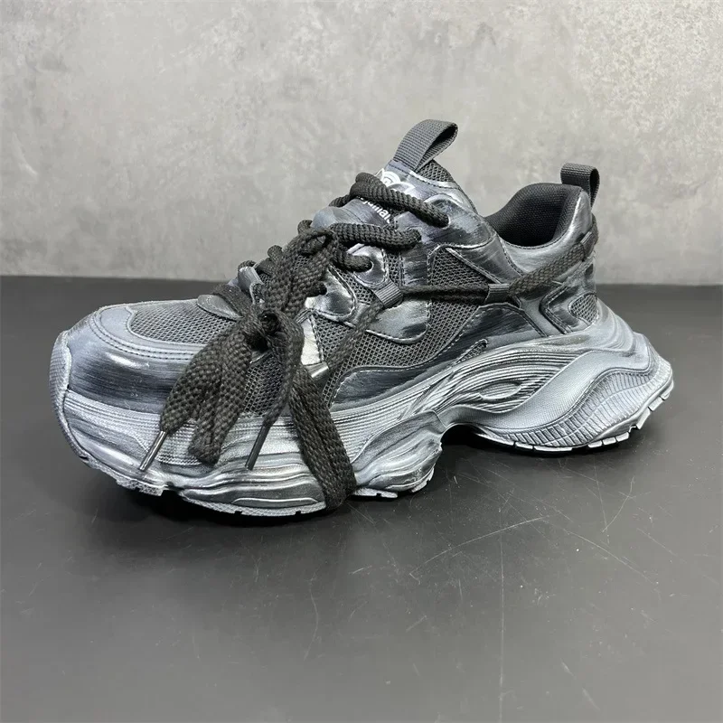 Массивные кроссовки мужские дизайнерские для бега модная повседневная сетчатая