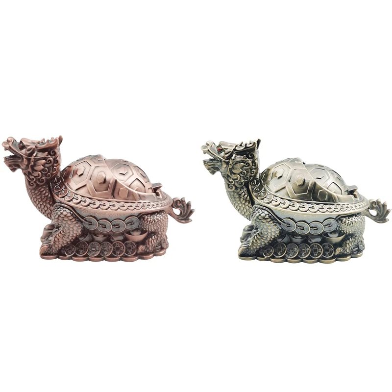 

Creative Ashtray Household Anti Ashtray With Lid Tea Table Decorative Seal Dragon Turtle Ashtray