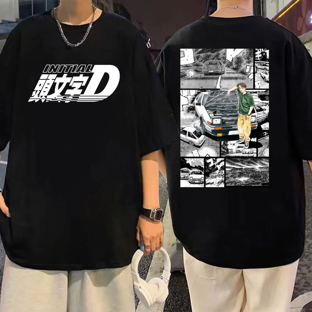 

Japan Anime Drift AE86 Initial D T Shirt Summer Fashion Vintage Short Sleeve T-shirts Unisex Casual 100%Cotton Oversized T Shirt