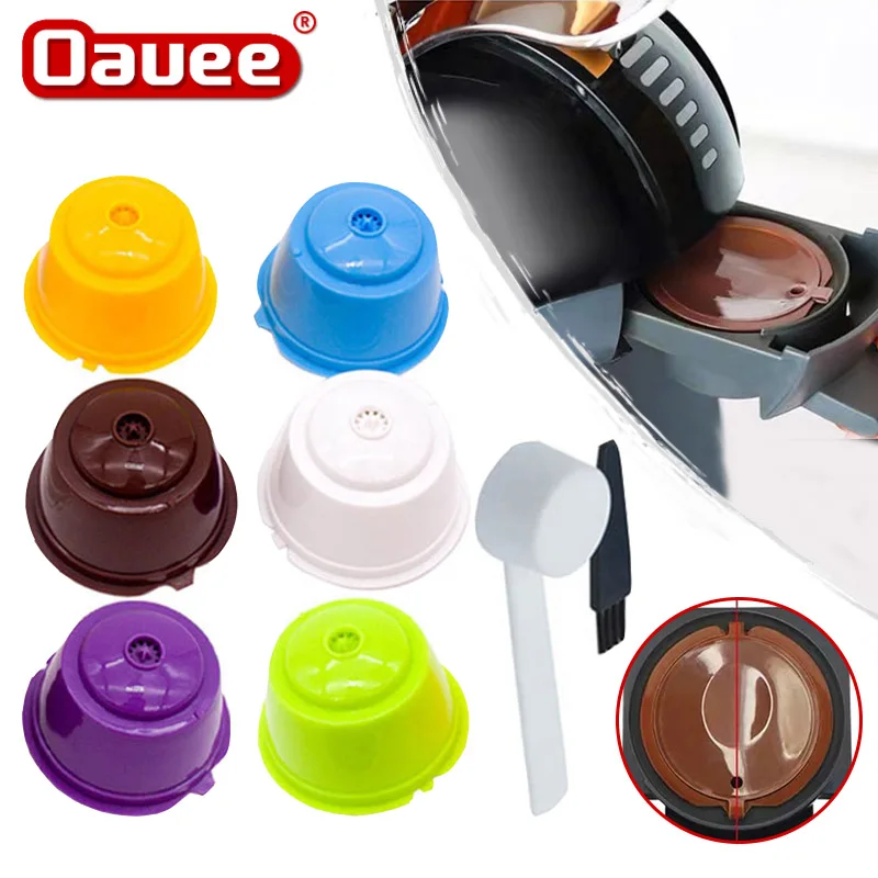 Reusable Coffee Capsule Filter Cup For Nescafe Dolce Gusto Refillable Caps Spoon Coffee Strainer Tea Basket Kitchen Accessories