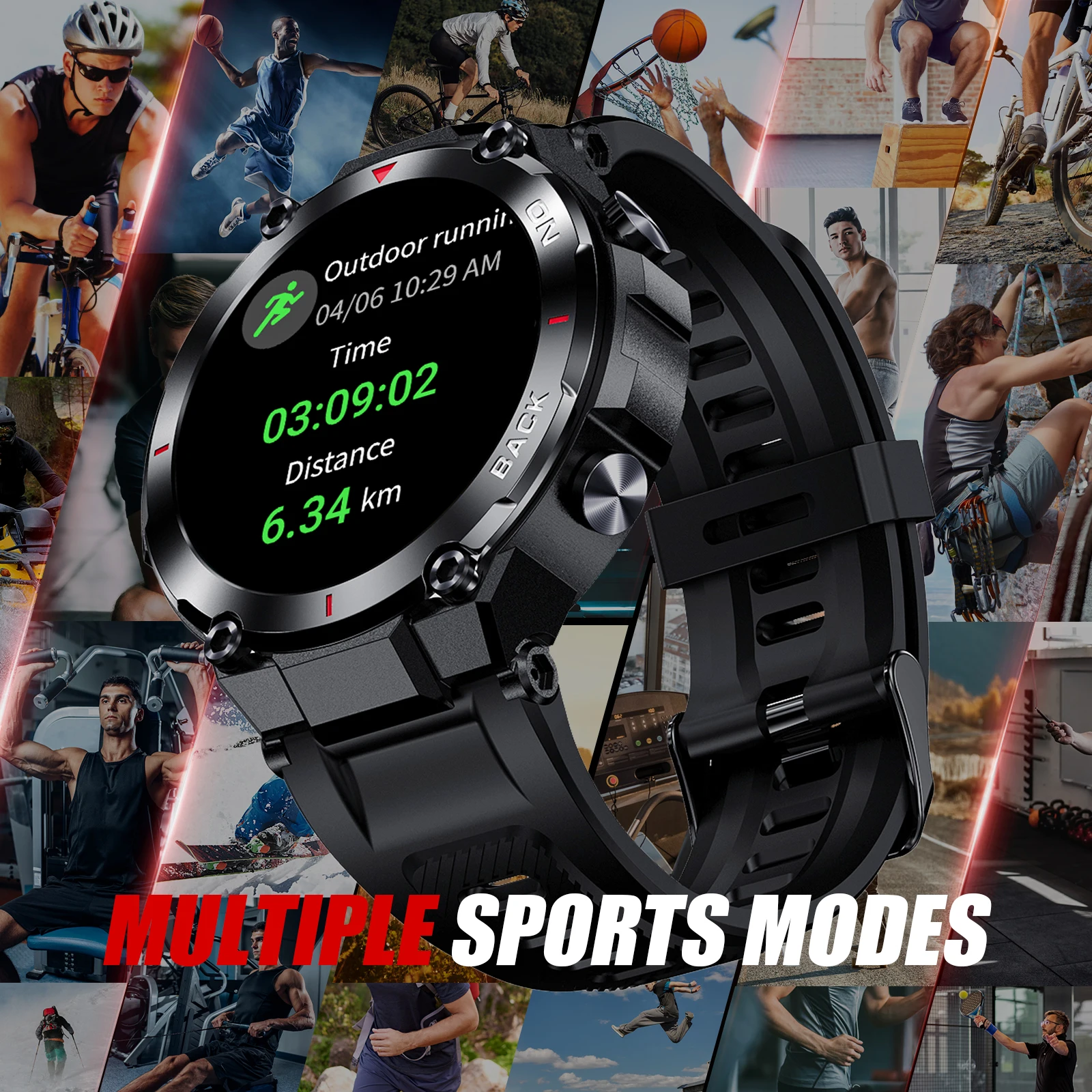 Военные умные часы EIGIIS для мужчин GPS IP68 водонепроницаемые 1 32 дюйма HD