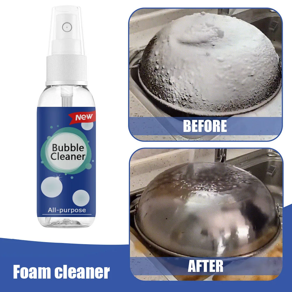 Multi-Purpose Foaming Heavy Oil Stain Cleaner Kitchen Foam Bubble Cleaner Rinse-Free All-Purpose Rust Stain Greasy Dirt Remover