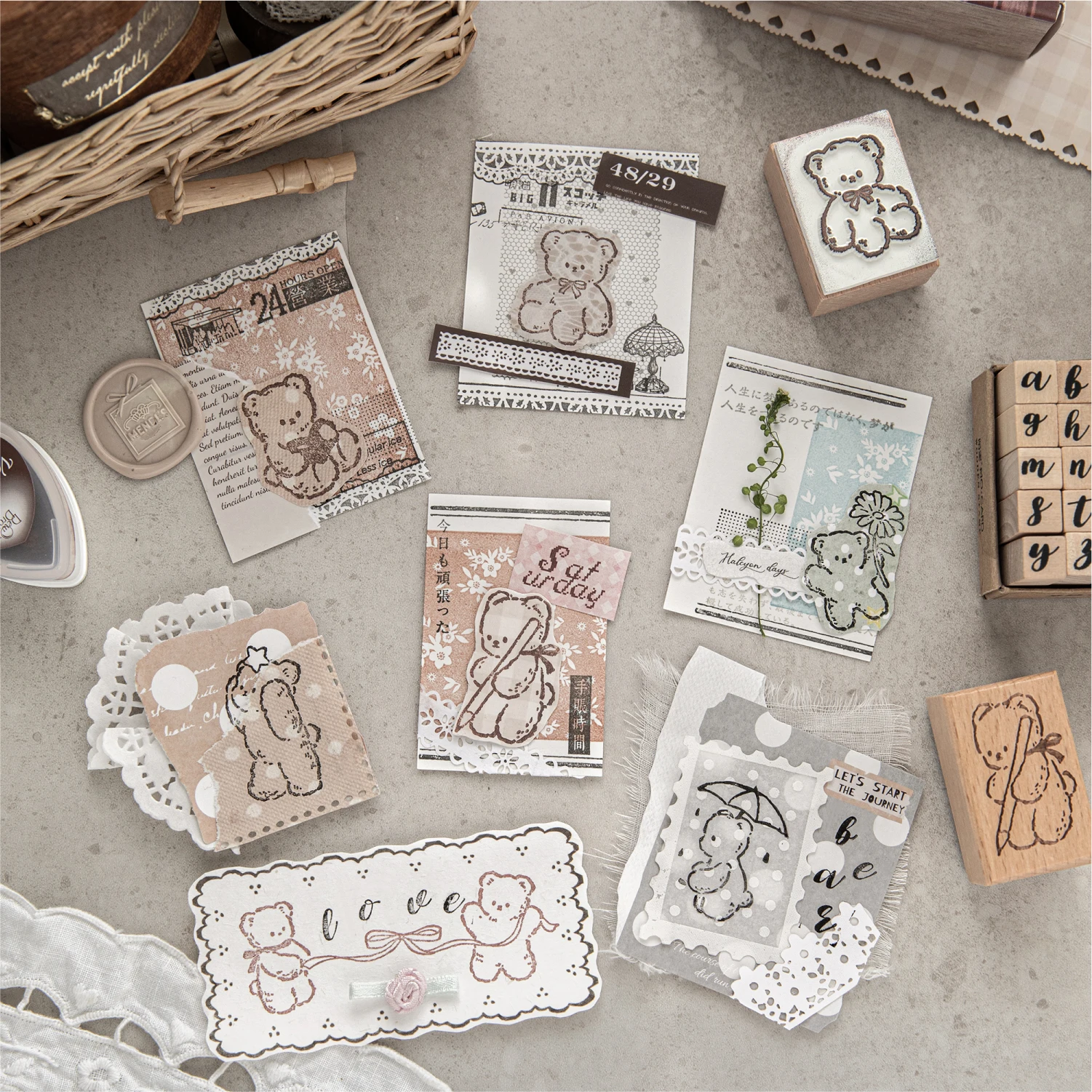 Фото Деревянный штамп Journal GO Creative Lovely Bear для коллажей, джанк-журналов, скрапбукинга, фотоальбомов, изготовления открыток, деревянная печать №2