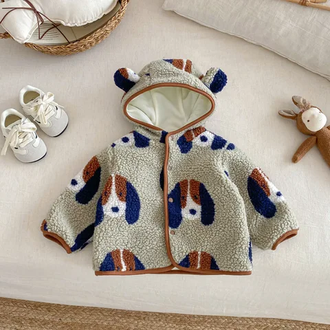 Детское зимнее флисовое пальто HPBRZNF  от 0 до 5 лет