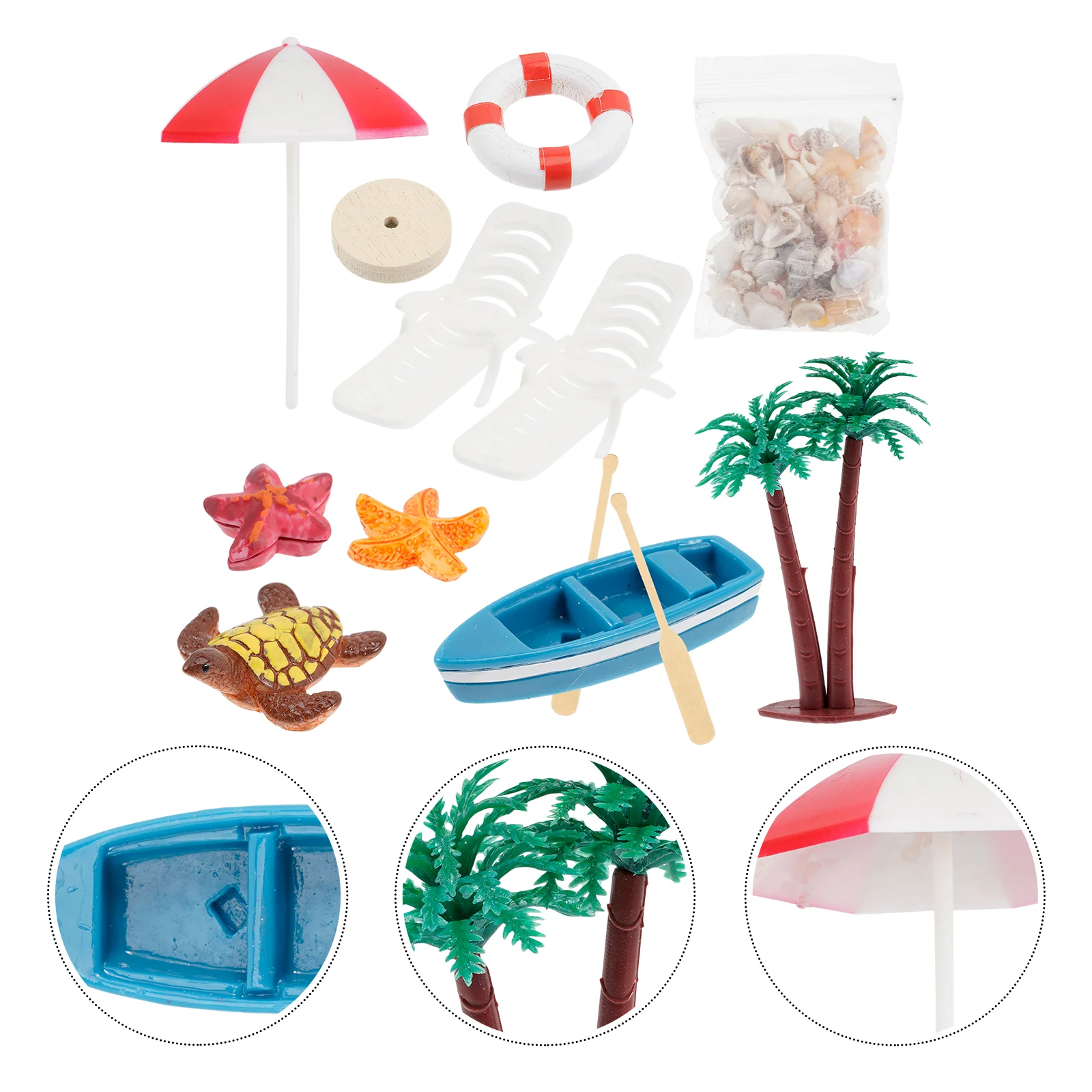

Beach Miniature Chair Accessories Cake Decorations Mini Garden Fairy Umbrella Ornaments Landscape Micro Cakes Toppers Ocean