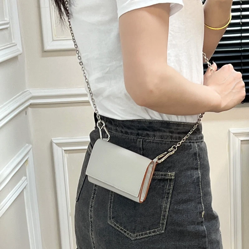 Fashion Classic Ladies Coin Purse Multifunctional Chain Buckle Flip Top Business Card Holder With Zipper Compartment New