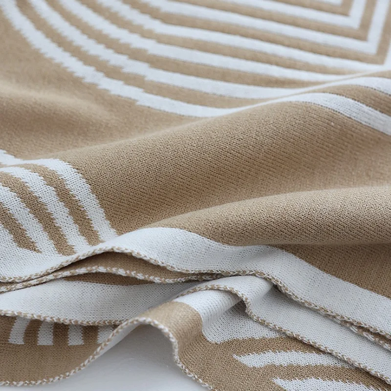 Мягкое вязаное одеяло цвета хаки серое покрывало современное геометрическое