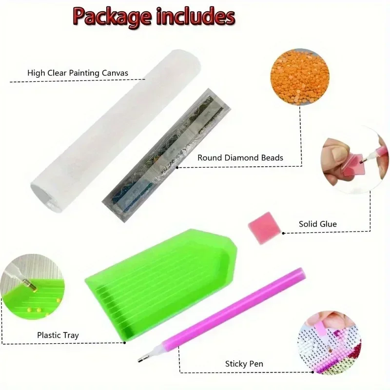 DIY полная алмазная вышивка круглая картина для щенка минималистичная спальня