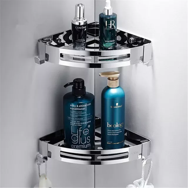 

NEW2022 3 Layers Corner Shower Shelf Bathroom Shampoo Shower Shelf Holder Kitchen Storage Rack Punch Free Kitchen Tripod Corner