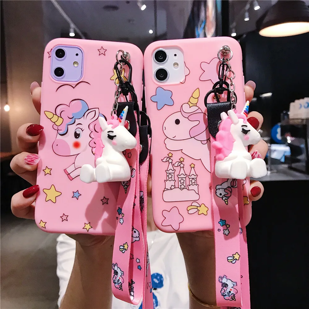 

Cartoon unicorn Phone Case For iPhone 12 11 Pro Max XR XS Max X 8 7 6 6S Plus Back Cover For iPhone 8 7 Plus Case For iPhone 12