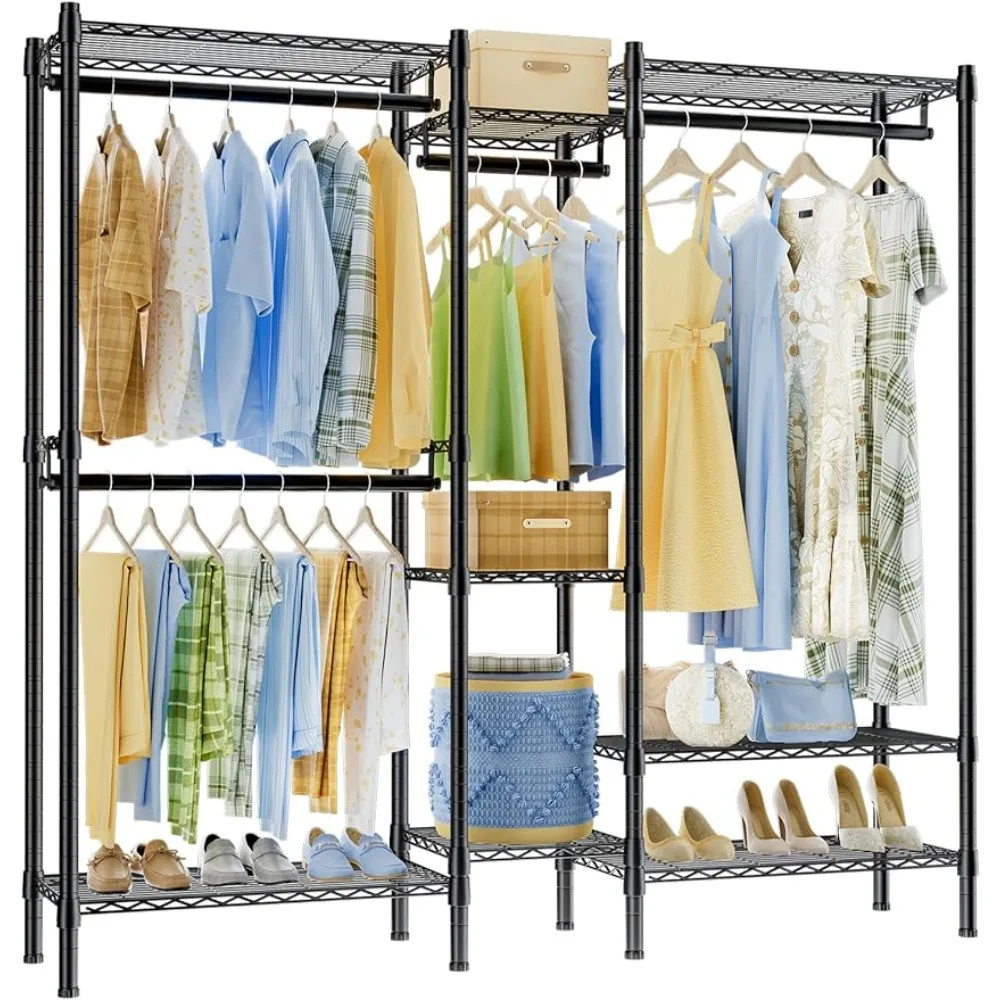 

HEMTEN K3 Garment Rack Heavy Duty Clothes Rack, Freestanding Metal Clothing Rack for Hanging Clothes, Portable Wardrobe Closet