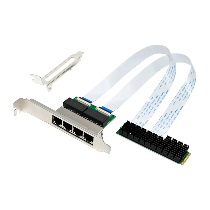Сетевая карта Gigabit Ethernet NIC M.2 B + M Key 4-портовый гигабитный промышленный LAN-адаптер