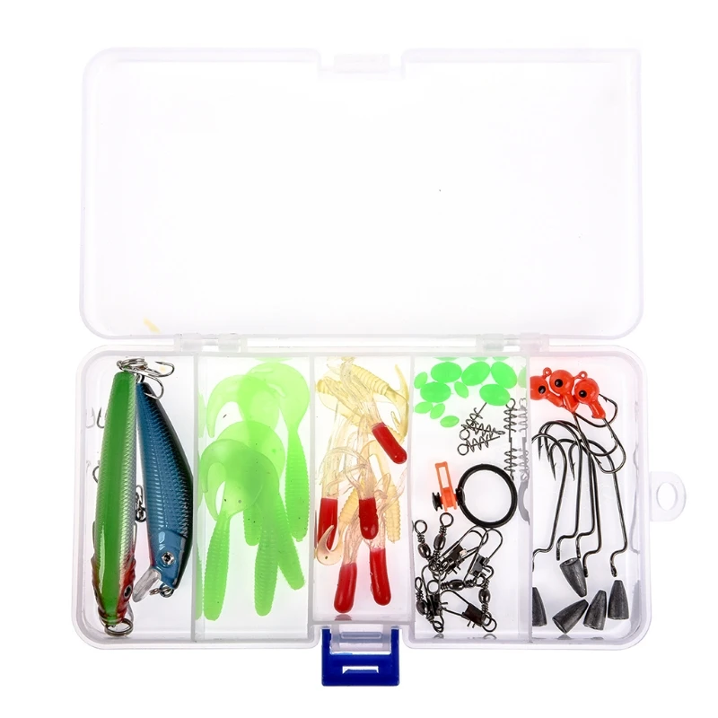 

52 шт./лот Bionic Мягкая приманка в коробке Luya T-tail Bionic приманка для рыбалки на открытом воздухе Luya приманка для ловли карпа Фидер Снасти Комплект...