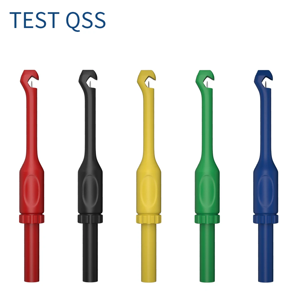 

QSS 5 шт. мини-зажим для тестового зонда, неразрушающие штифты для прокола сзади, 4 мм, разъем, инструмент для тестирования проколов, 5 цветов
