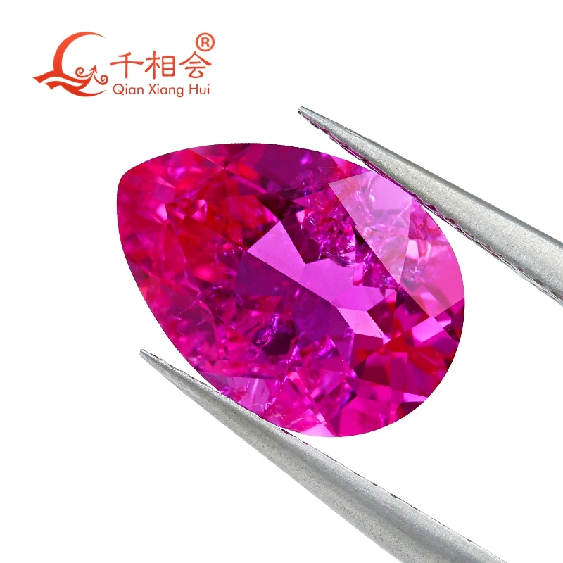 Розово-розовый/морганит розового цвета в форме груши созданный лаборатории