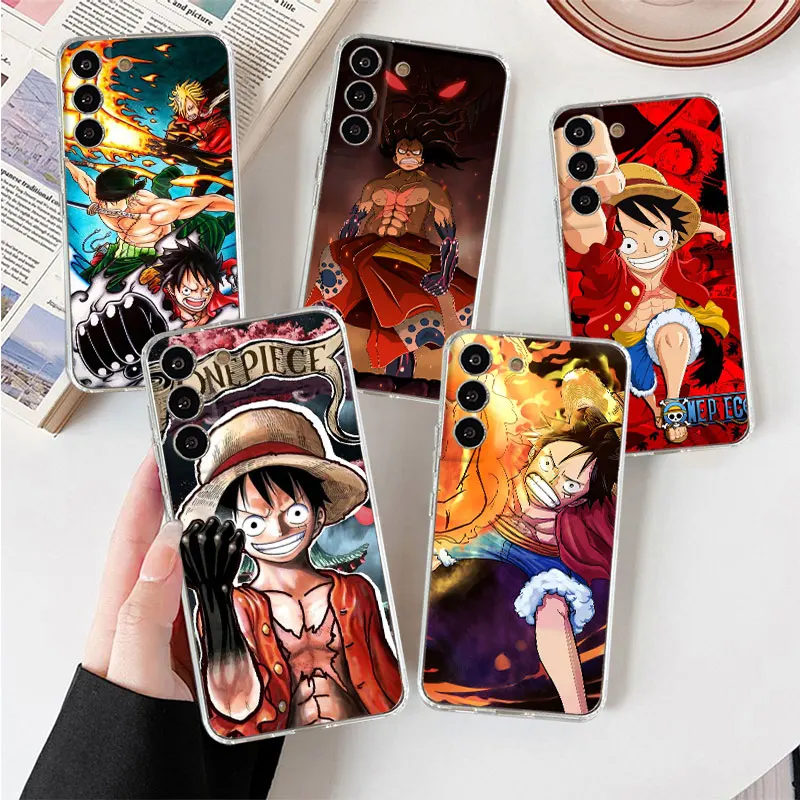 

Case For Samsung Galaxy S23 Ultra S22 Plus S21FE S20 S10 Lite S10e Transparent Phone Cover Clear Funda Anime Manga One Piece