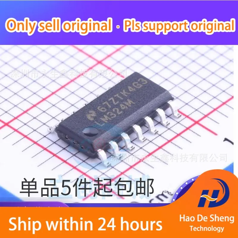 

10 шт./лот LM324M LM324MX четырехсторонний операционный усилитель IC SOP-14 новая Оригинальная фотография