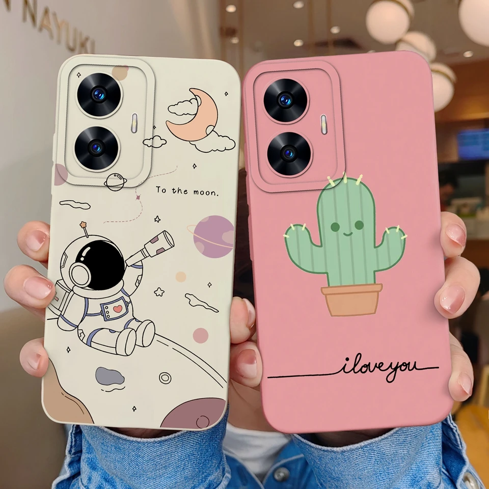 Для OPPO Realme C51 C53 C55 Narzo N53 Чехол Cute Avocado Cat Мягкий силиконовый противоударный чехол