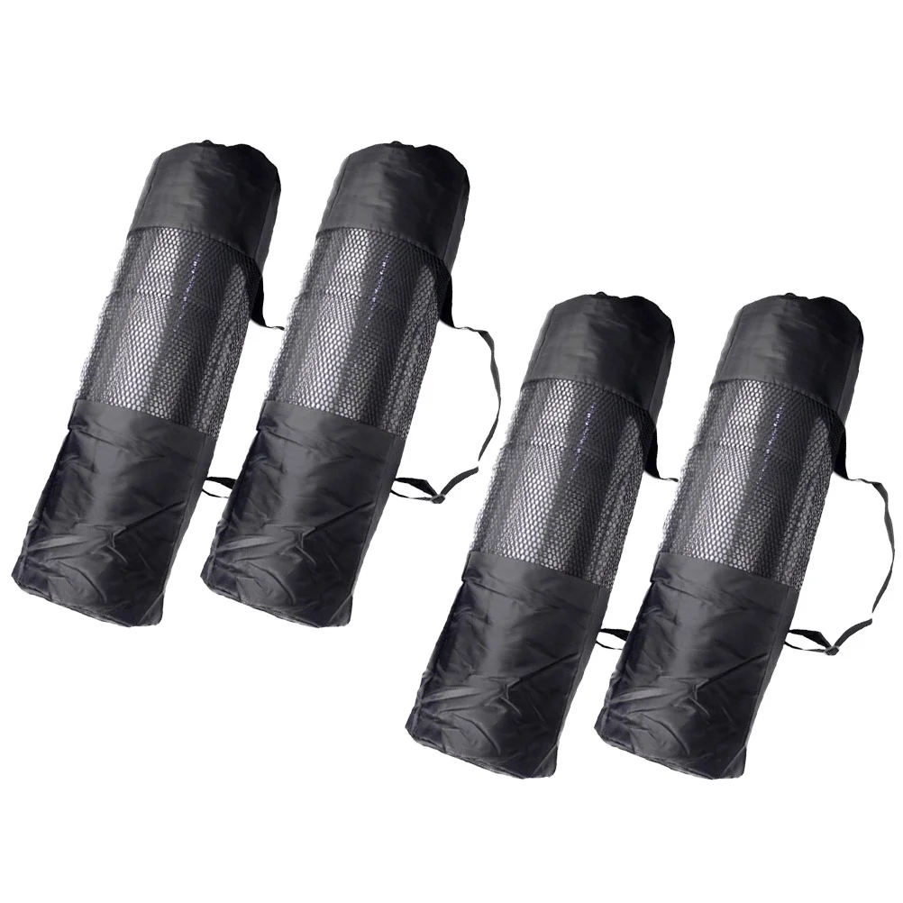 

4pcs Outdoor Yoga Mat Pad Carry Bag Mesh Pouch Large Capacity Sling Bag with Shoulder Strap for Mats - Size M