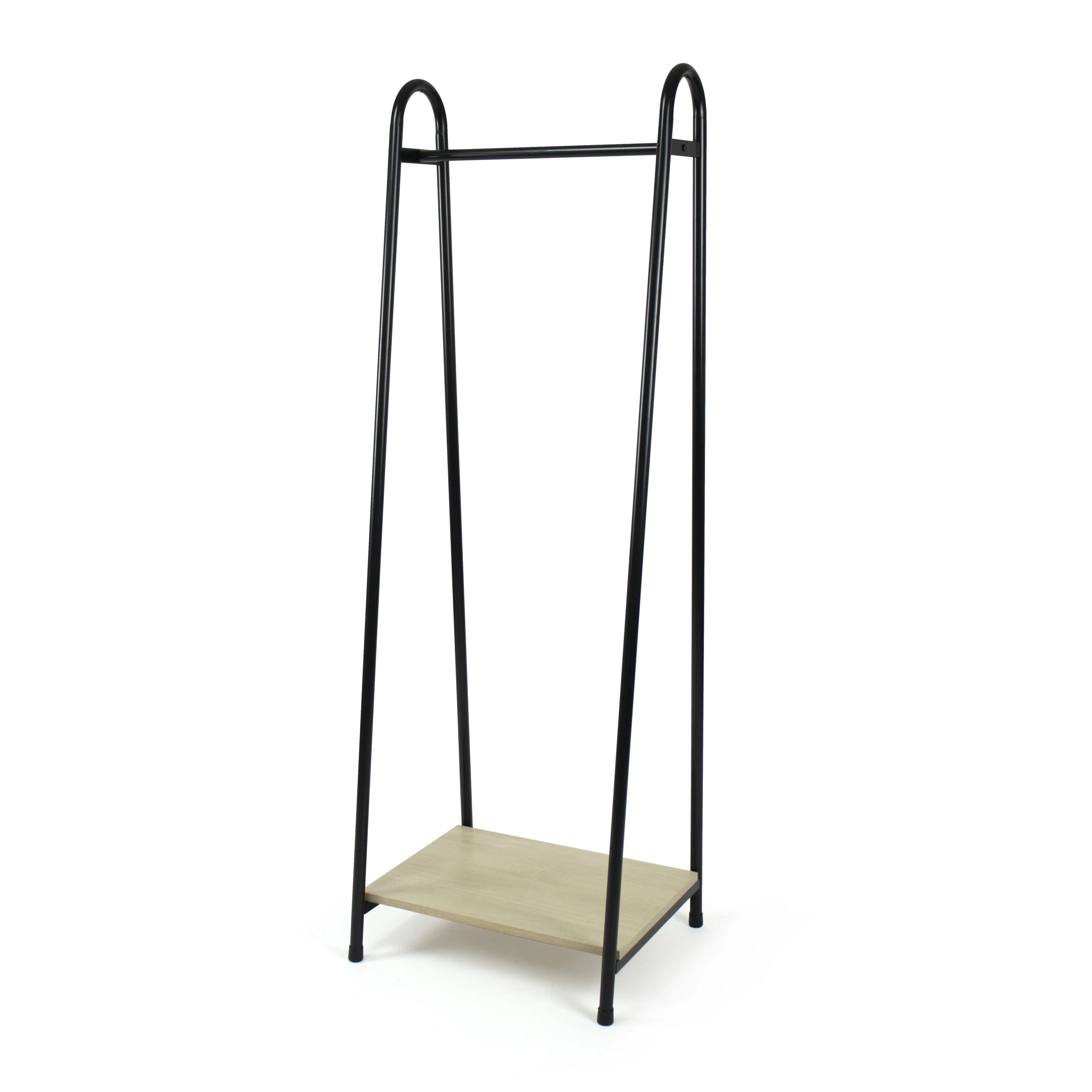 

Lucky Theory Garment Rack, Metal and Wood, Black and Beige