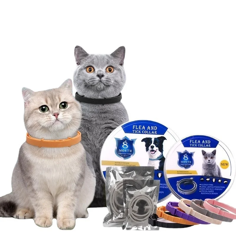 

Adjustable Dog & Cat Collar Flea & Tick Prevention Pet Collar Pest Control Protect Rubber Flea Killer Collar Pet Cat Accessories