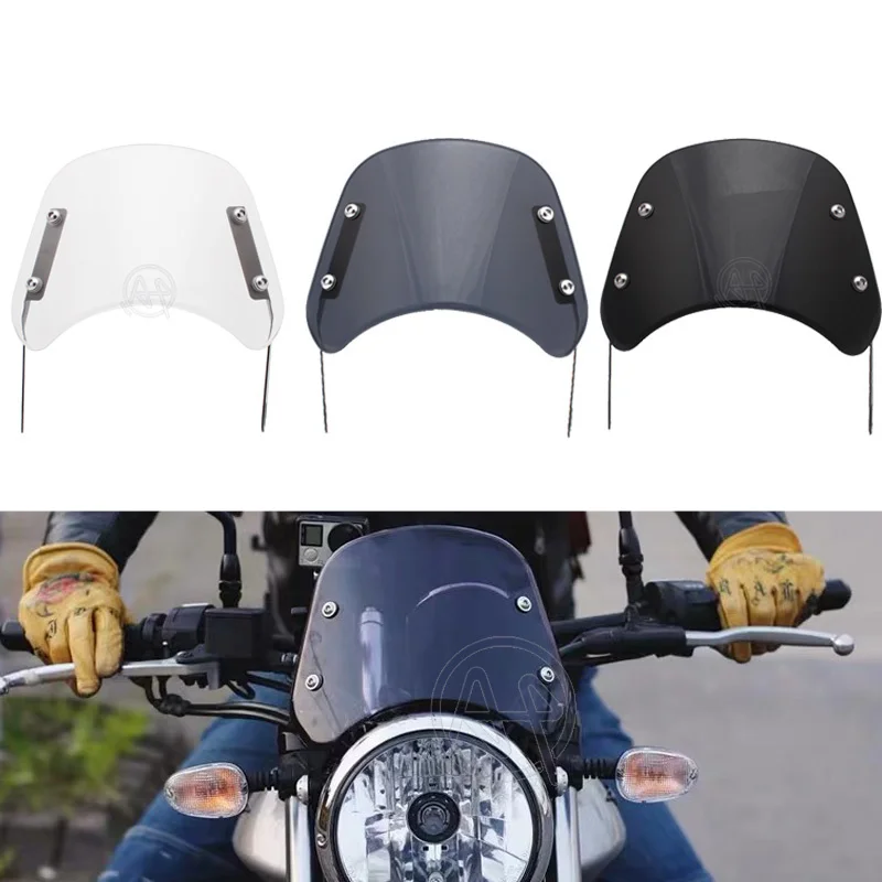 

3colors Motorcycle Windshield Wind Deflector Windscreen Universal for Harley Honda Yamaha Kawasaki Suzuki 6.5"-9.45" Headlight