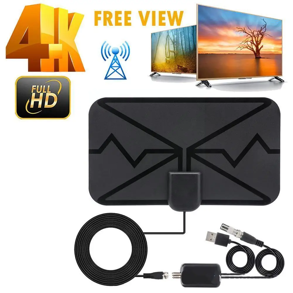 

Tv Antenna 4k 25db High Gain Tv Dtv Box 500 Miles Flat Indoor Broadcast Local Aerial Booster Channel Flat Dvb-t Desig S4d2