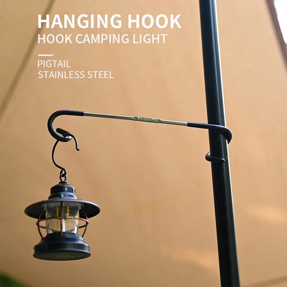 

Outdoor Portable Tent Pole Post Lamp Holder S-Shaped Storage Hook Camping Picnic Equipment Fishing Hunting Lantern Hanger