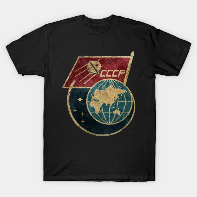 

Soviet Space Program CCCP Flag Satellite T Shirt. Short Sleeve 100% Cotton Casual T-shirts Loose Top Size S-3XL