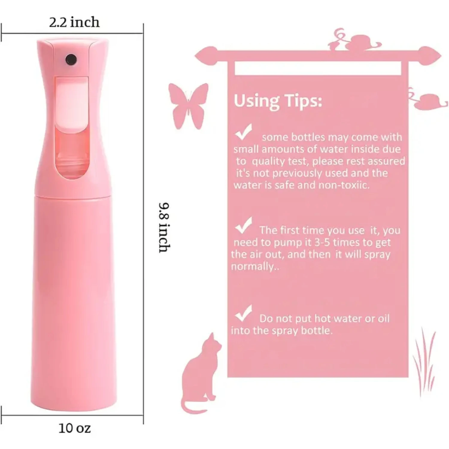 Leak-proof Refillable Super Fine Hair Spray Bottles for Styling Gardener Plants Cleaning Ironing and Skin Care - Contin